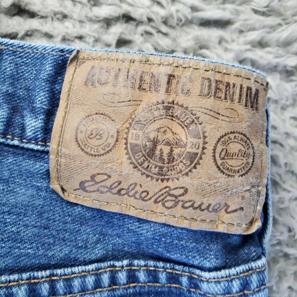 Eddie Bauer Jeans Mens 42x34 Blue Authentic Relaxed Fit Straight Leg *Read* - Picture 3 of 15